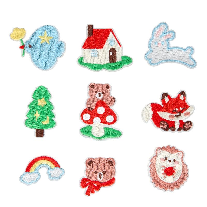 Forest fairy tale iron-on fabric patch set for DIY bags and clothing