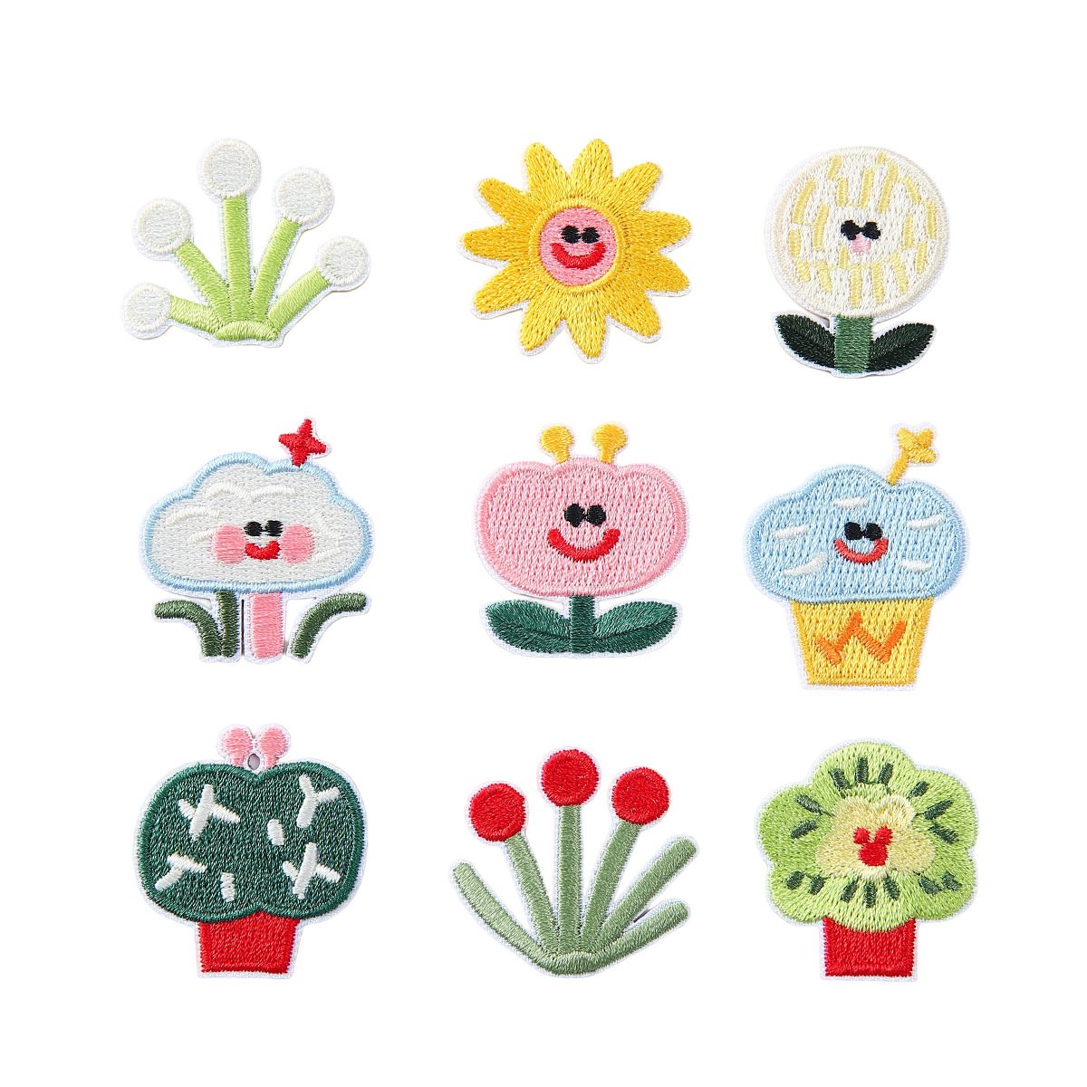 Green Plant Iron-On Fabric Patch Set | Botanical DIY Patches Green plant iron-on fabric patch set for DIY bags and clothing