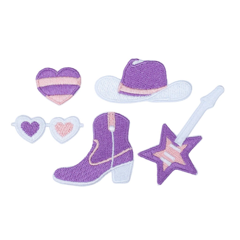 Dreamy purple western iron-on fabric patch set for DIY bags and clothing