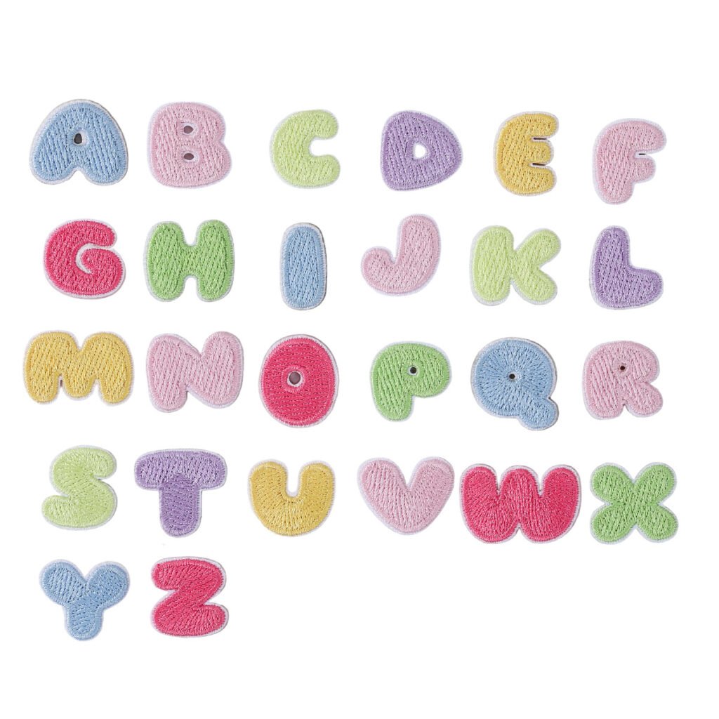 Cute alphabet iron-on letter patch set for personalized DIY bags and clothing